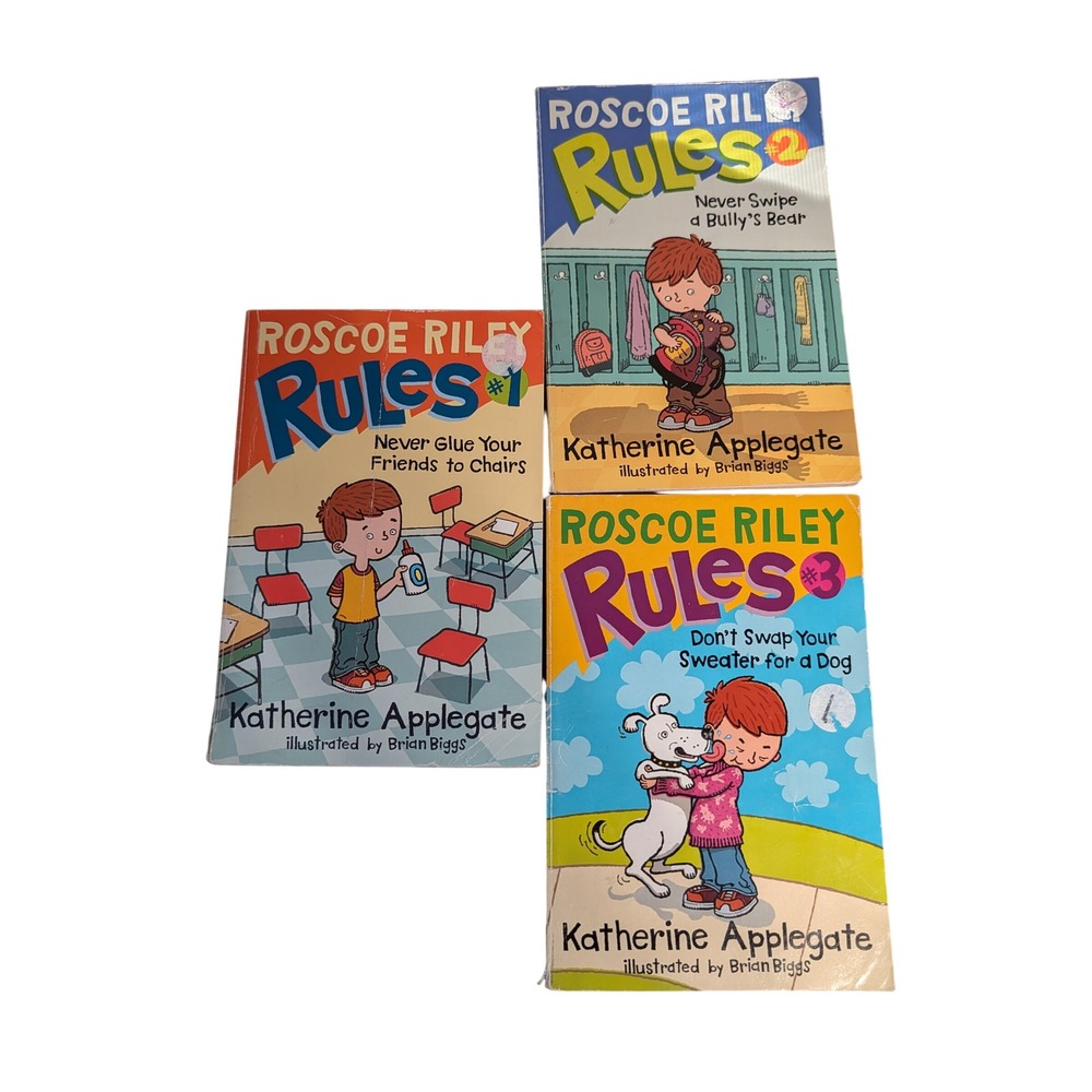 Roscoe Riley Rules Books 1-3 Katherine Applegate Kids Paperback Good Condition